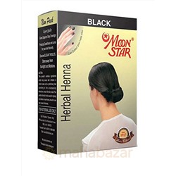 Хна для волос черная Мун стар, упаковка 6 шт, производитель Изук Импекс; Herbal Henna Moon Star Black, 6 pcs, Izuk Impex